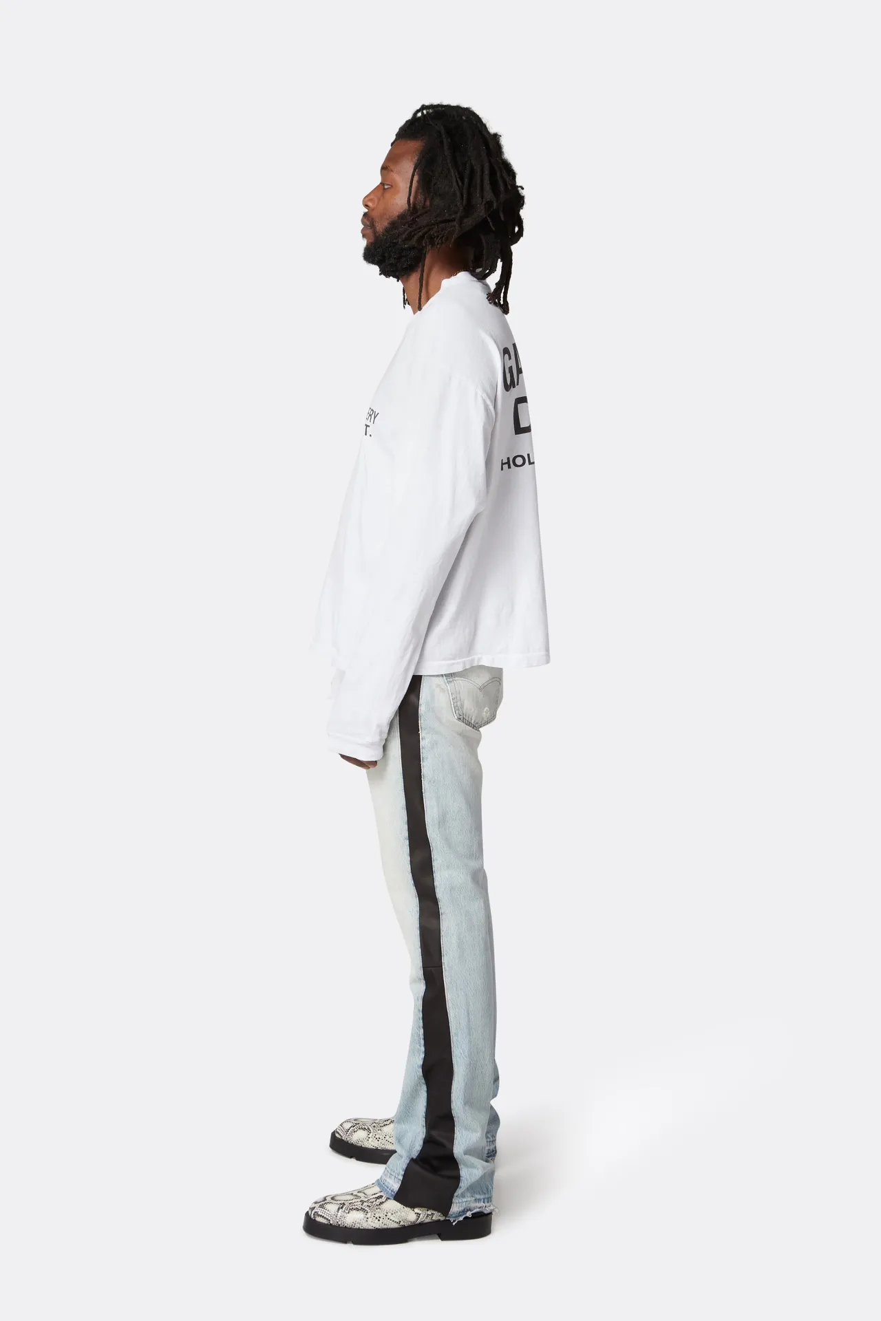 GALLERY DEPT. SOUVENIR L/S TEE English LOGO Basic Long Sleeve White S-XL Genuine Uniform Cylindrical No Side Seam Linen Cotton Fabric Garment Wash Preshrunk Correct Fit Correct Accessories